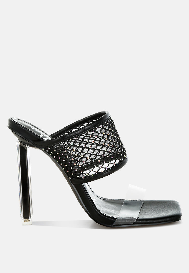 salween clear embellished square toe heels#color_black