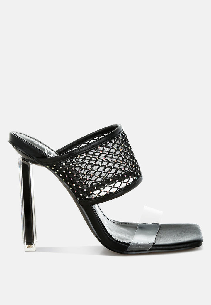 salween clear embellished square toe heels#color_black