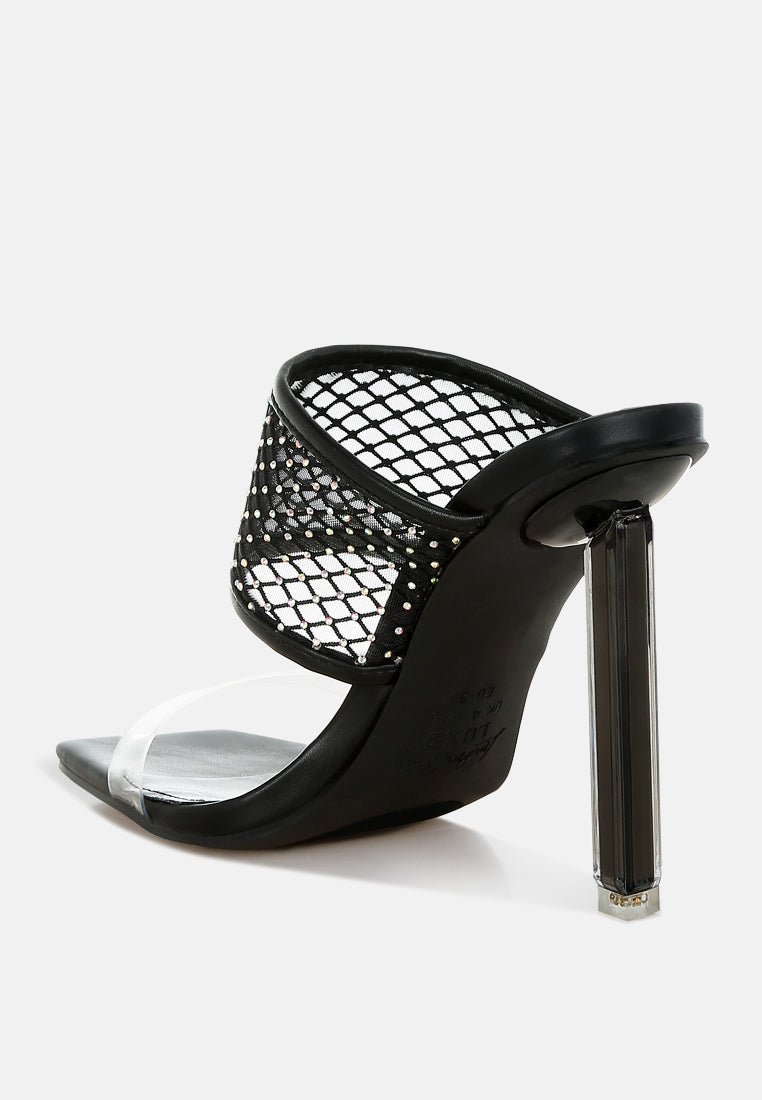 salween clear embellished square toe heels#color_black