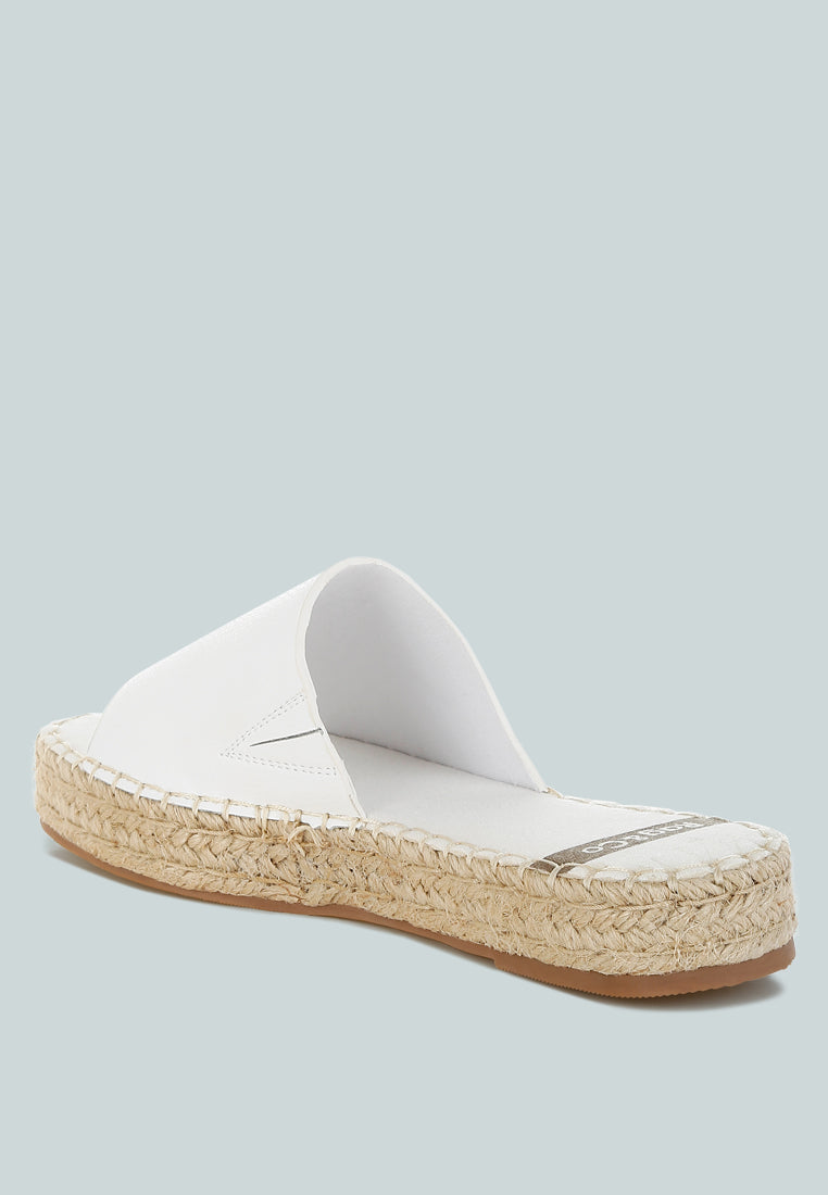 Women Genuine Soft Leather Espadrille Flatforms