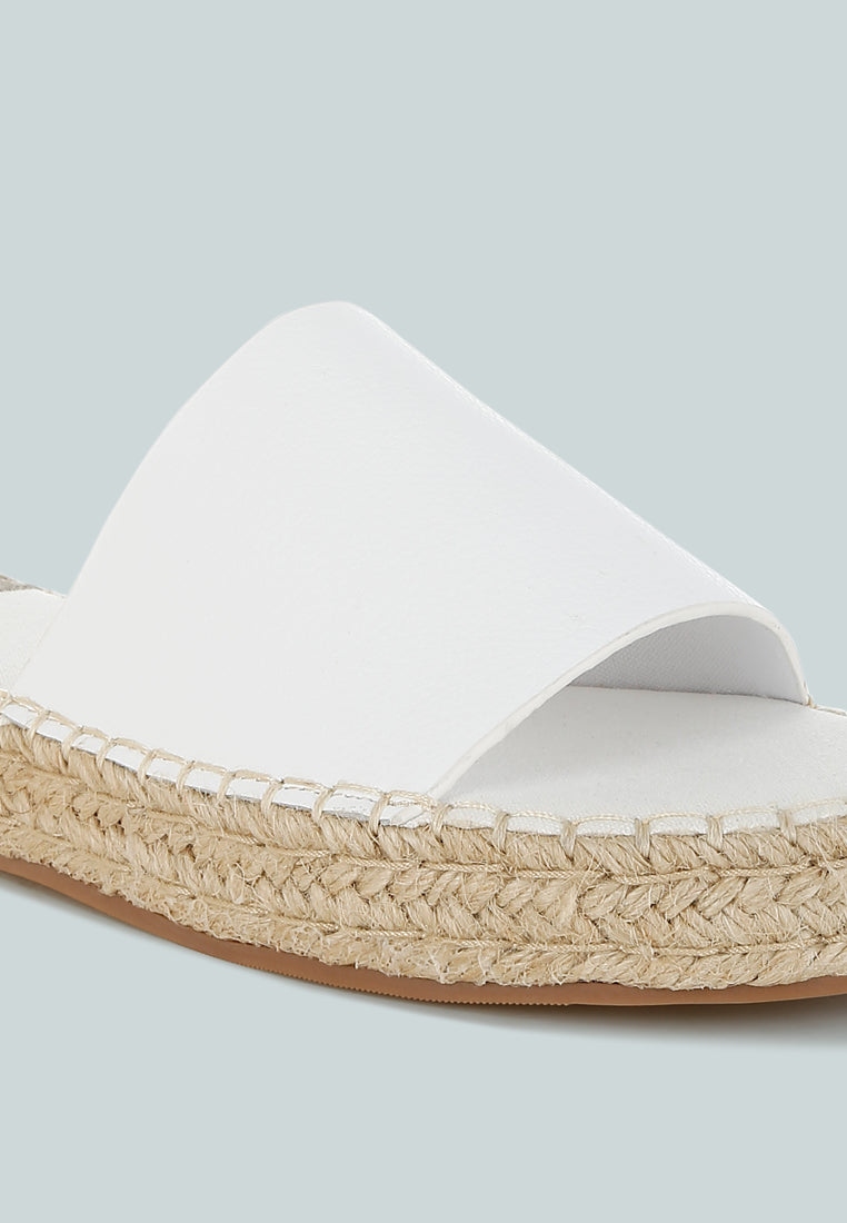 Women Genuine Soft Leather Espadrille Flatforms