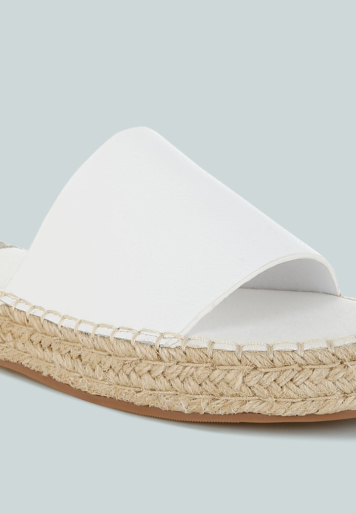 Women Genuine Soft Leather Espadrille Flatforms