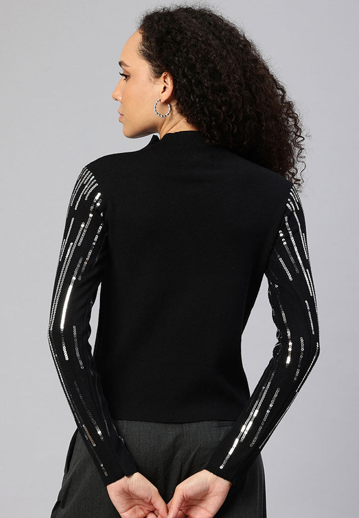 Women Sequin Detail Full Sleeves Top