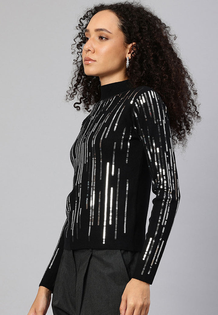 Women Sequin Detail Full Sleeves Top