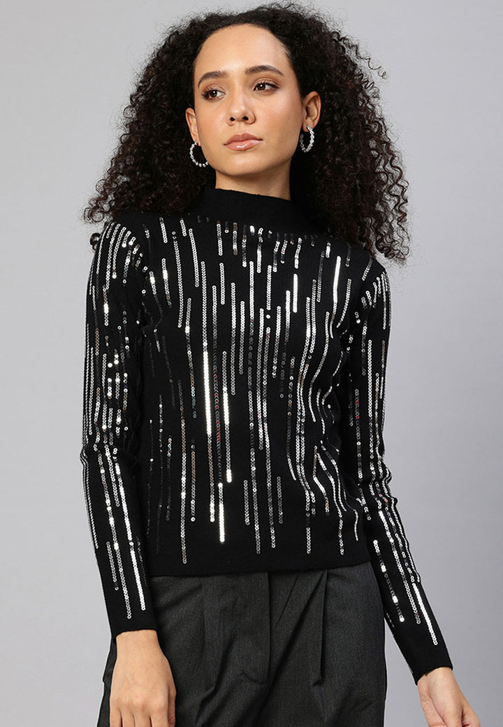 Women Sequin Detail Full Sleeves Top