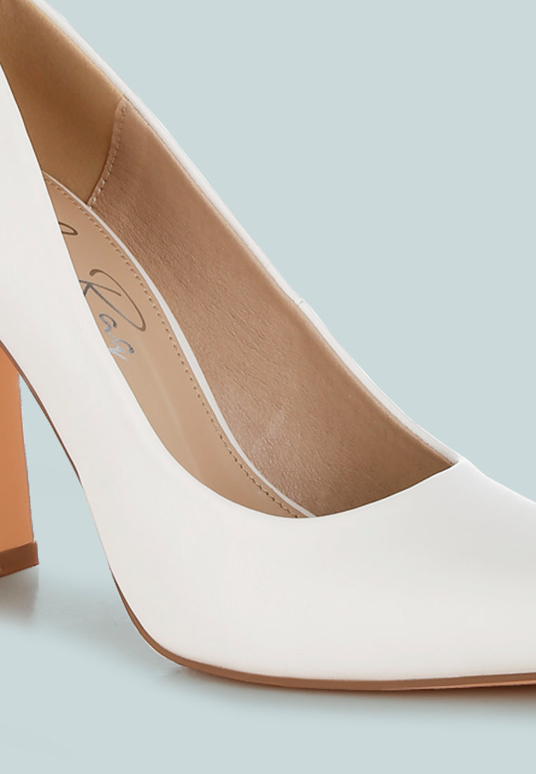 women faux leather pumps#color_white