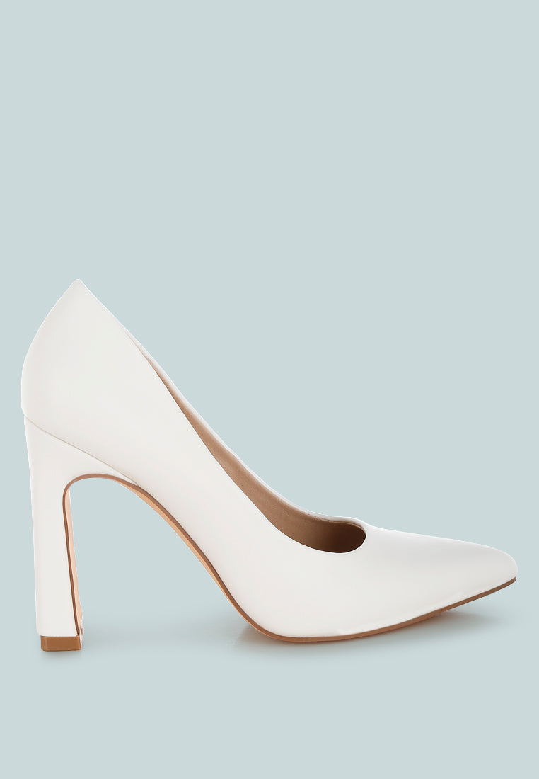 women faux leather pumps#color_white