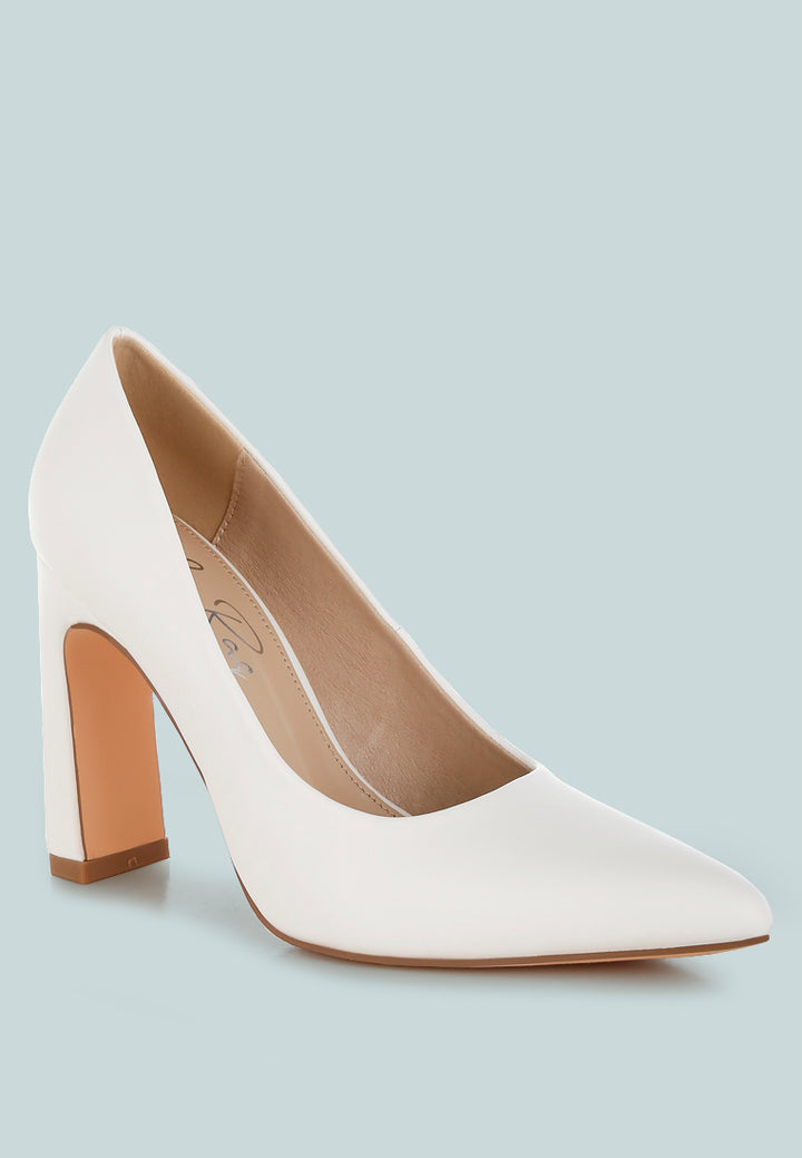 women faux leather pumps#color_white