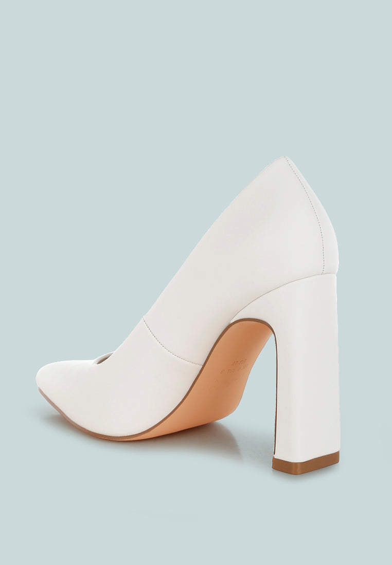 women faux leather pumps#color_white