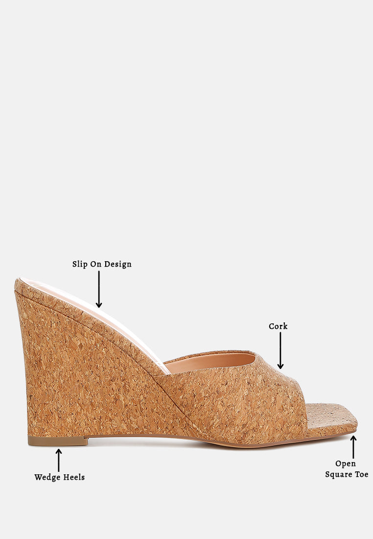 Women Cork Wedge Sandals