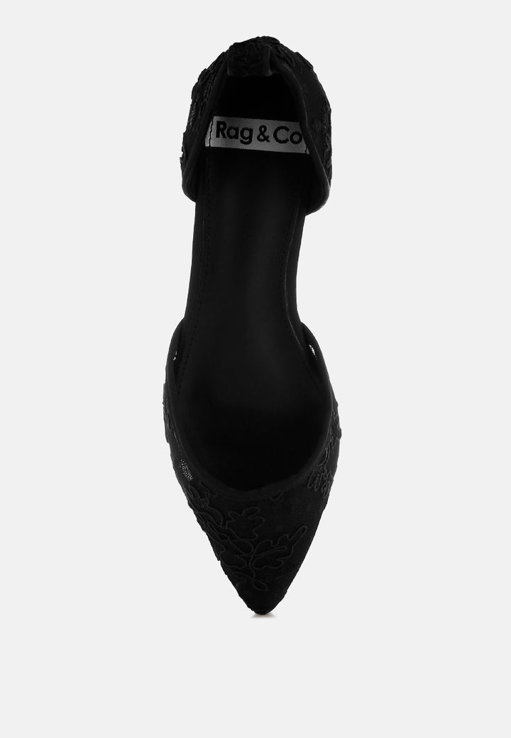 women pearl & rhinestone strap flat sandals#color_black