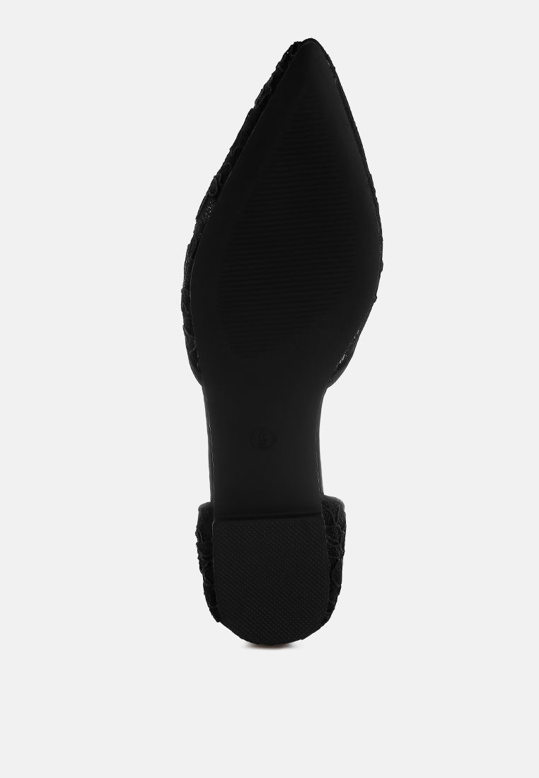 women pearl & rhinestone strap flat sandals#color_black