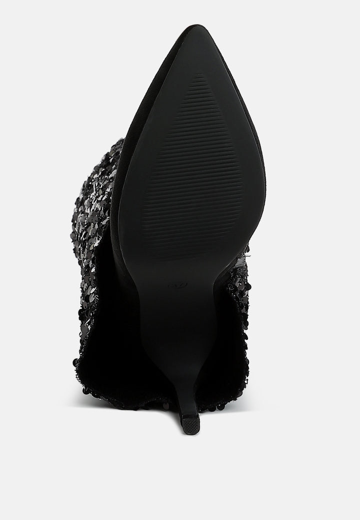 women sequinned fold-over calf boots#color_black