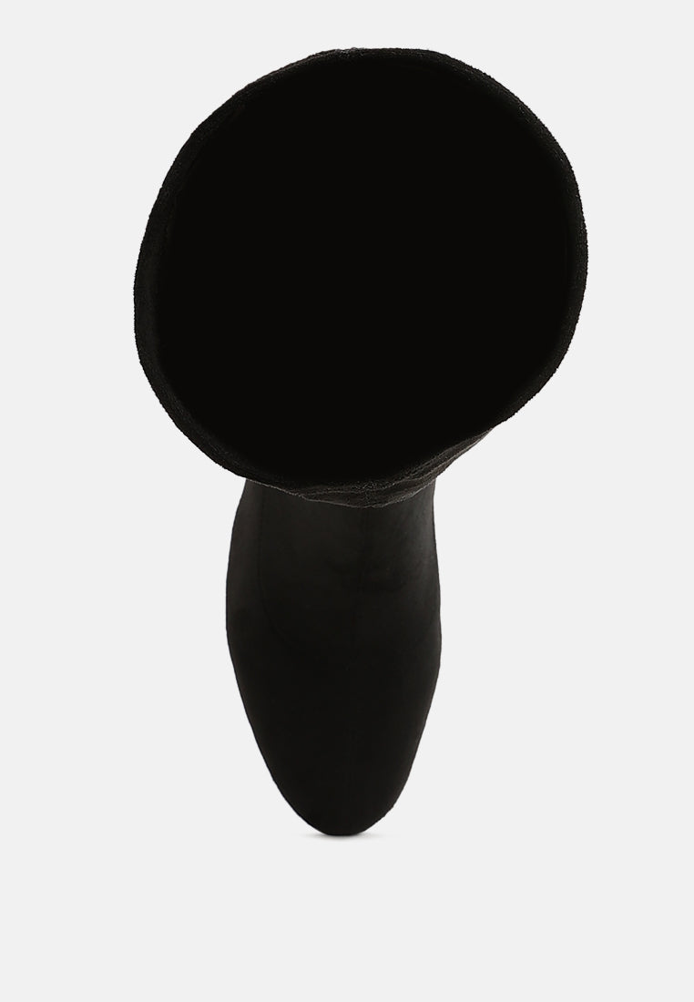 women microfiber knee high boots#color_black