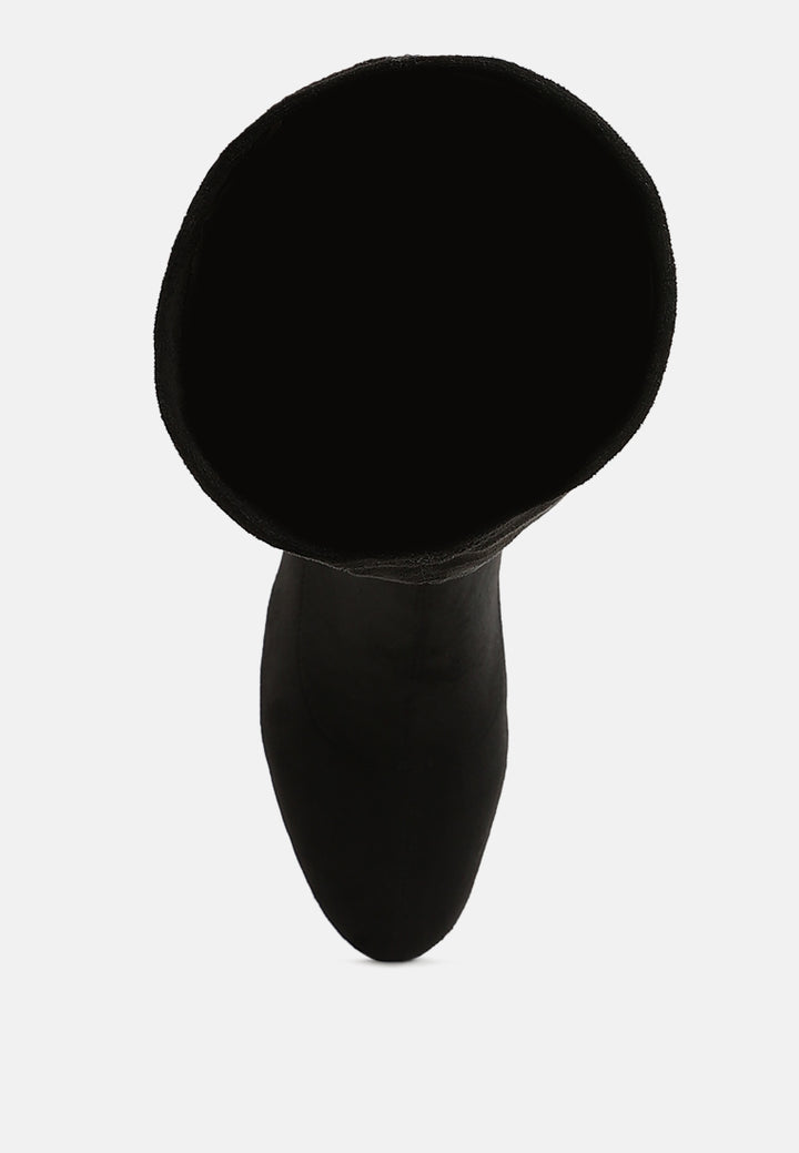 women microfiber knee high boots#color_black