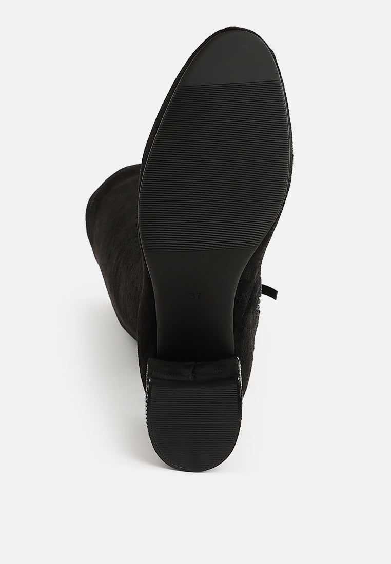 women microfiber knee high boots#color_black