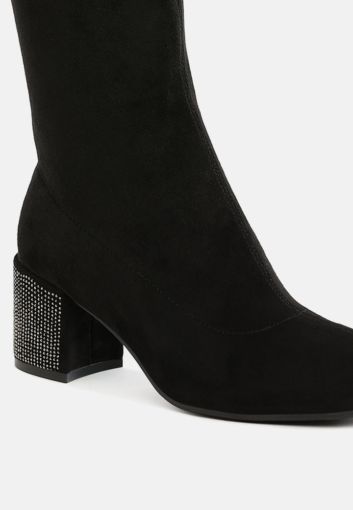 women microfiber knee high boots#color_black