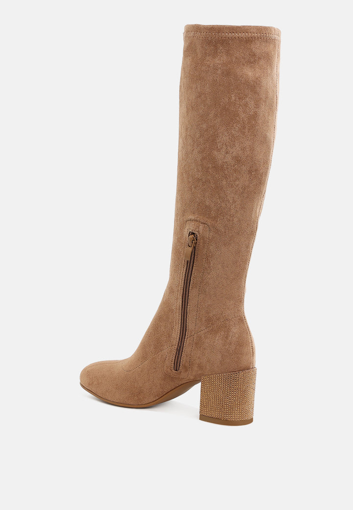 women microfiber knee high boots#color_camel