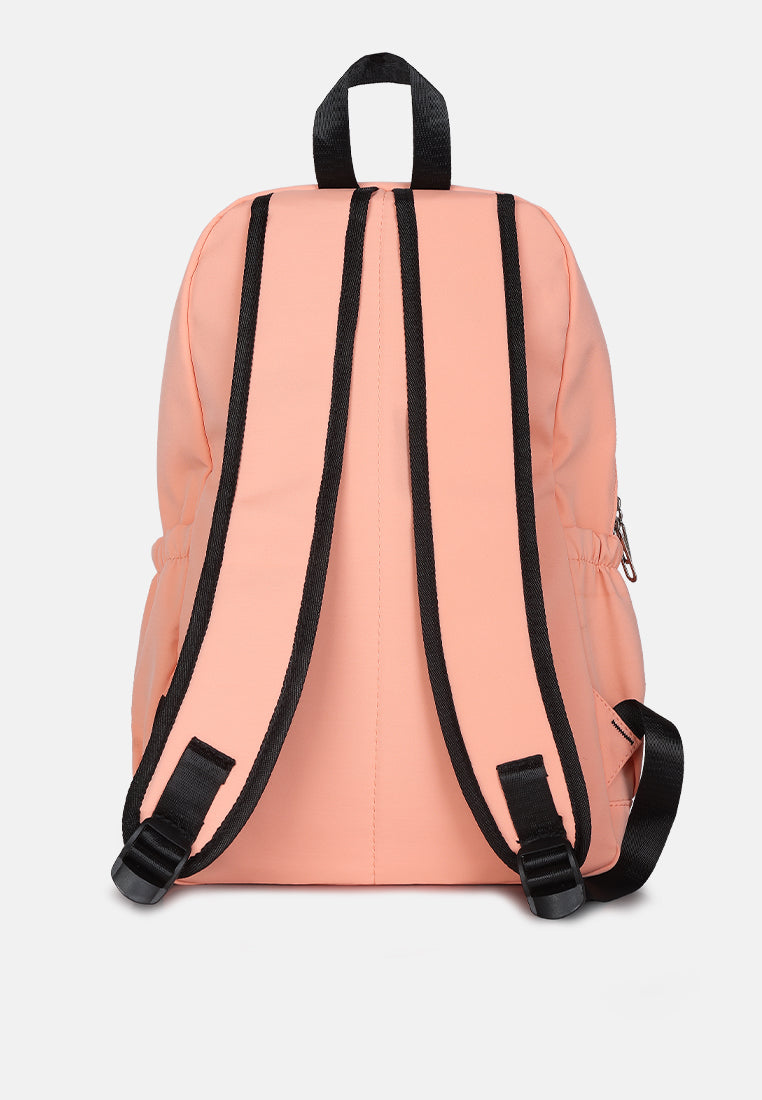 smiley casual backpack for women#color_coral