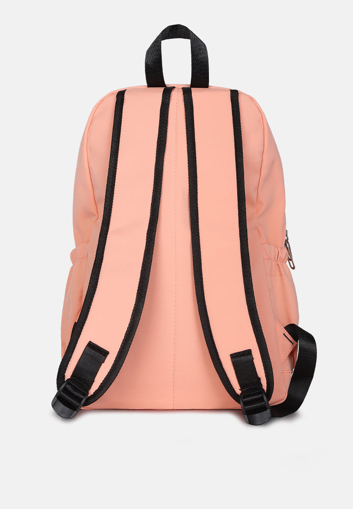 smiley casual backpack for women#color_coral