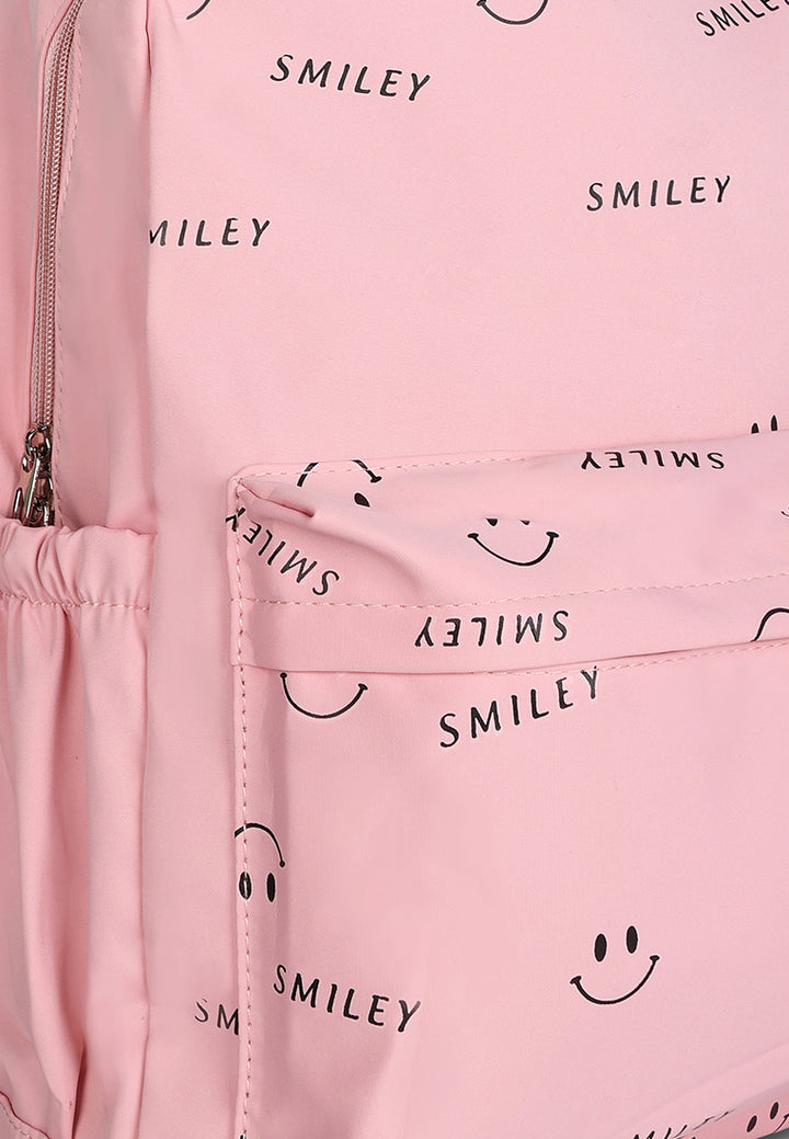 smiley casual backpack for women#color_pink