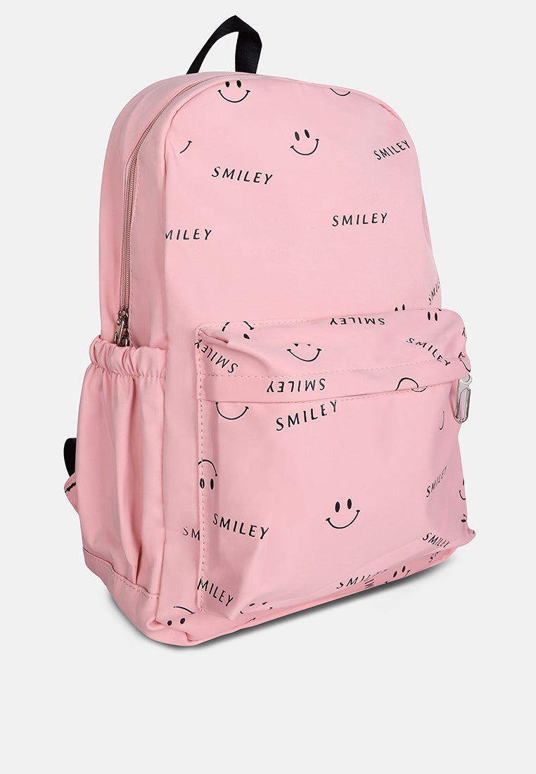 smiley casual backpack for women#color_pink