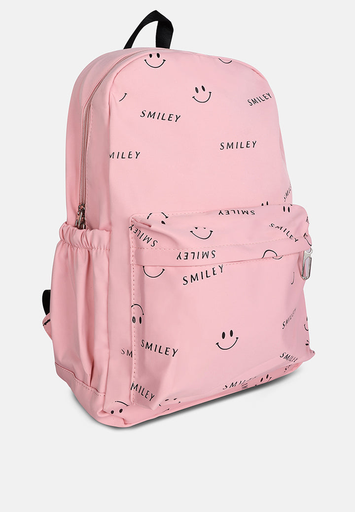 smiley casual backpack for women#color_pink