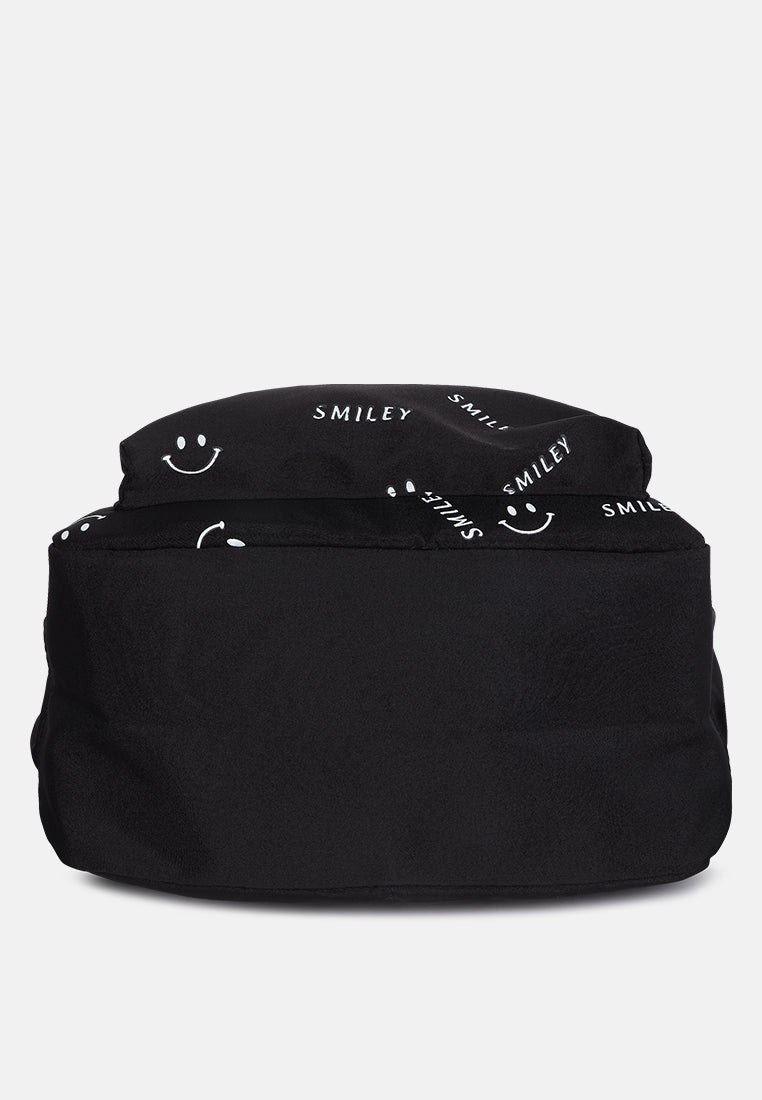 smiley casual backpack for women#color_black