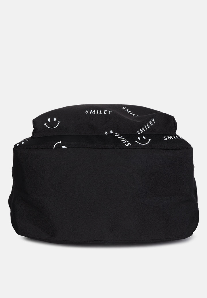 smiley casual backpack for women#color_black