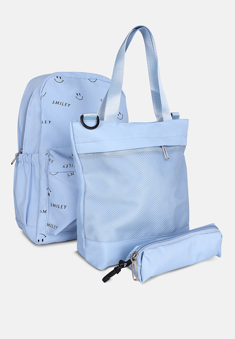 smiley casual backpack for women#color_blue