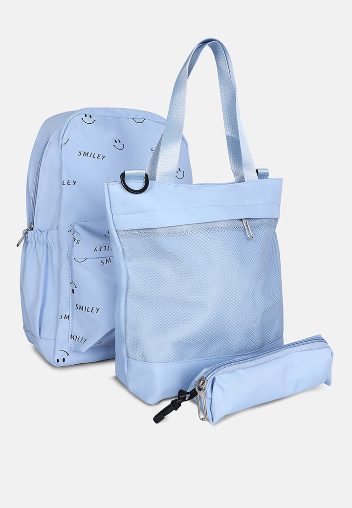 smiley casual backpack for women#color_blue