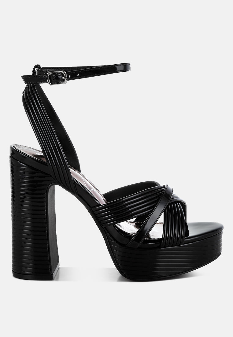 metallic ankle strap heel sandals by ruw#color_black