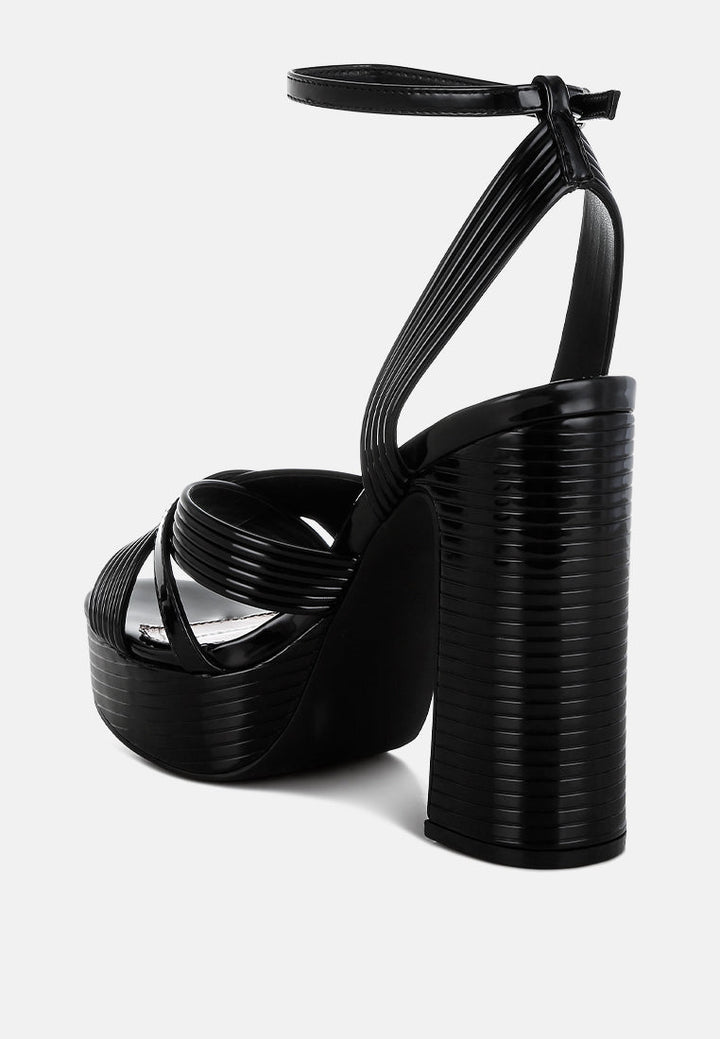 metallic ankle strap heel sandals by ruw#color_black