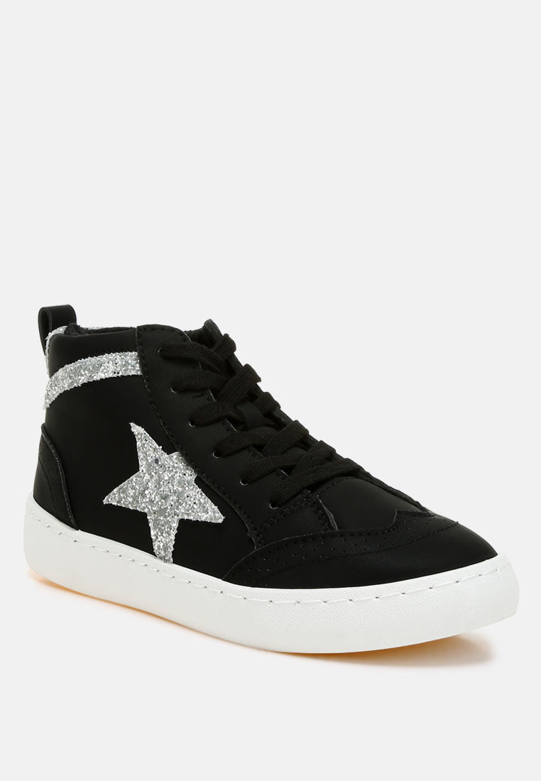 women star high ankle sneakers#color_black