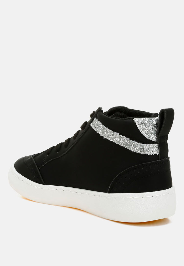 women star high ankle sneakers#color_black