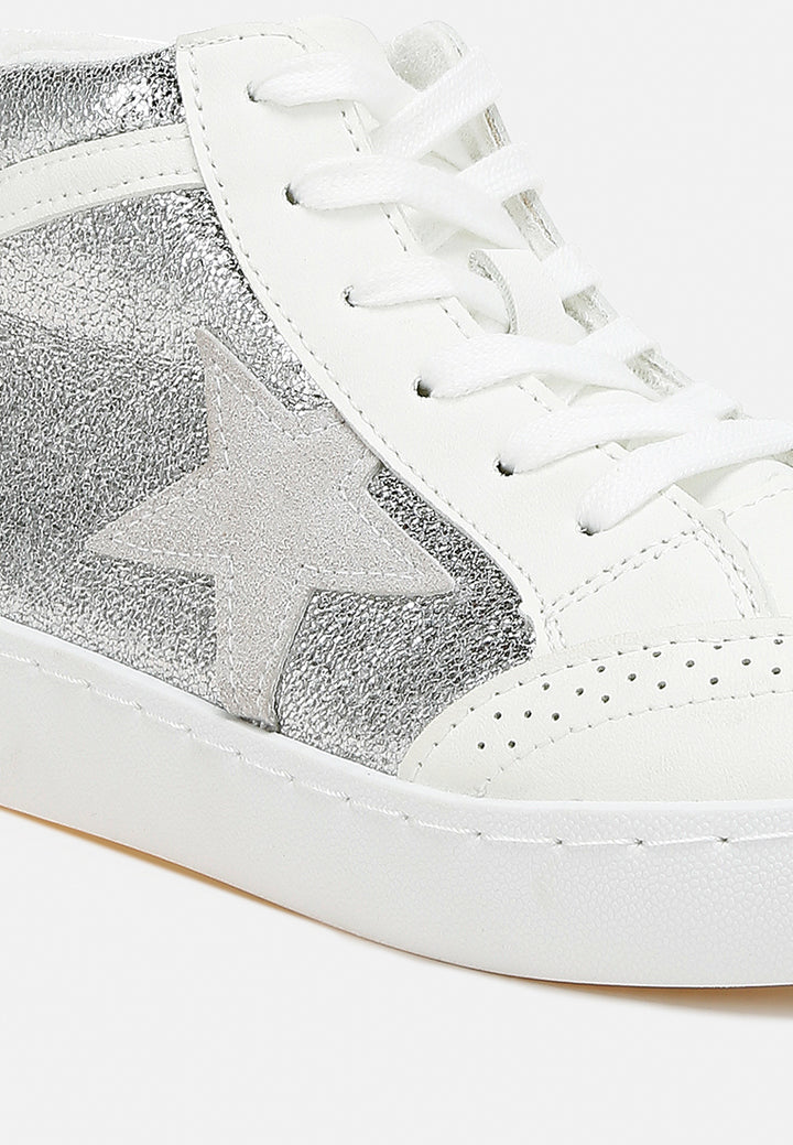 women star high ankle sneakers#color_silver