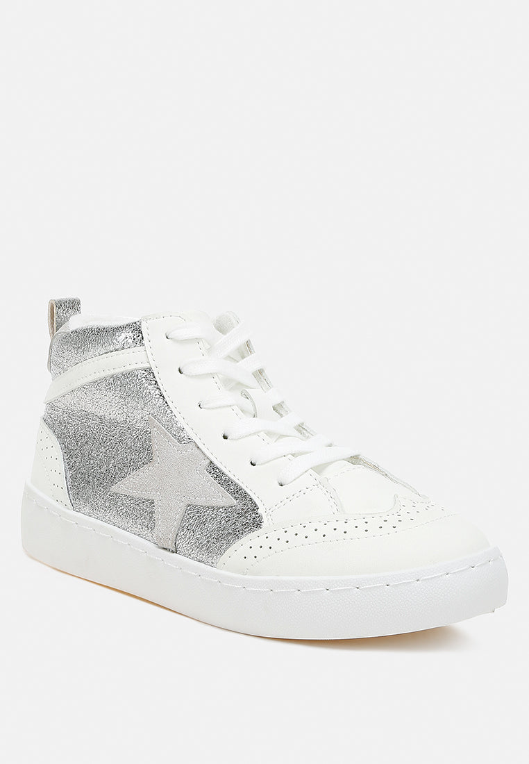 women star high ankle sneakers#color_silver