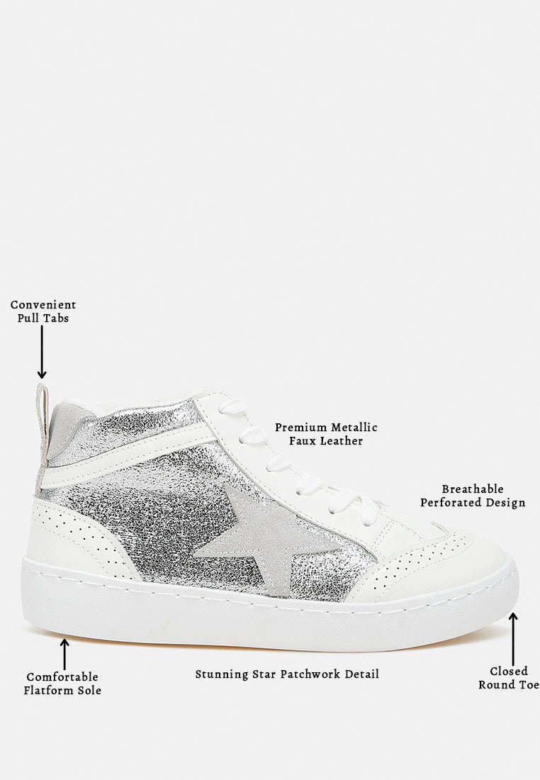 women star high ankle sneakers#color_silver