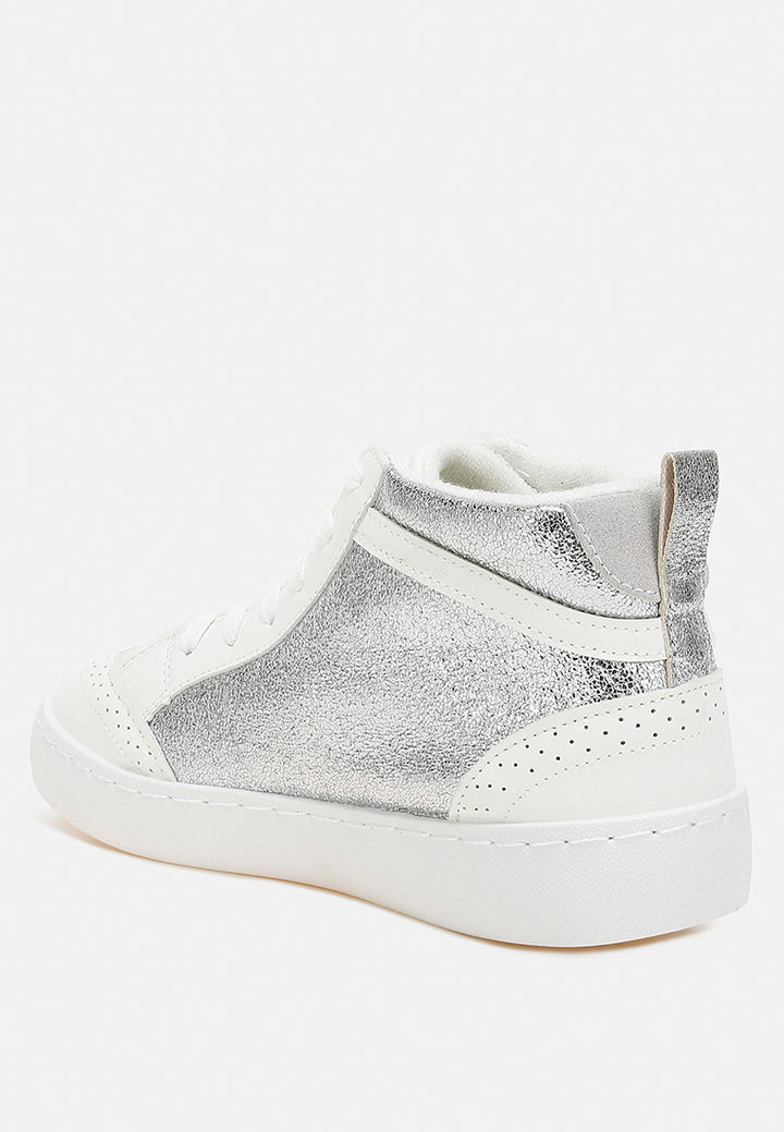 women star high ankle sneakers#color_silver