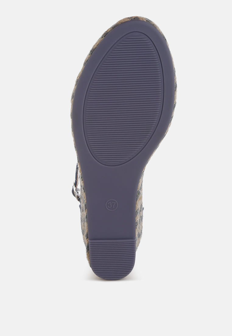 women wedge heel espadrilles sandals#color_navy