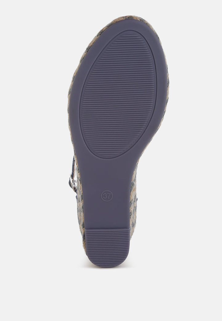 women wedge heel espadrilles sandals#color_navy
