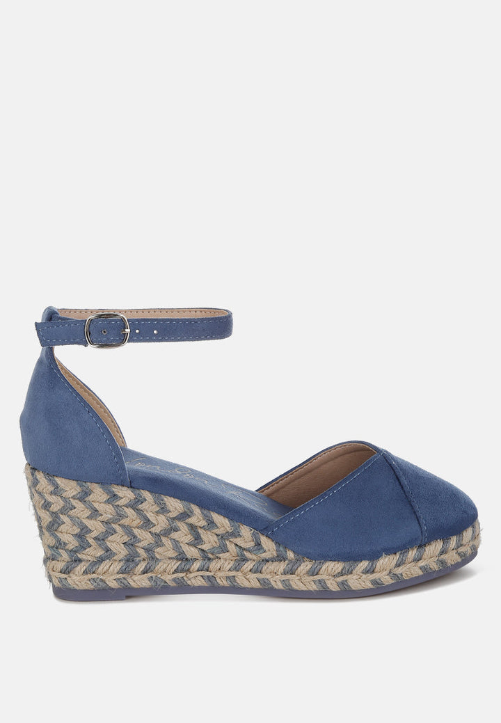 women wedge heel espadrilles sandals#color_navy