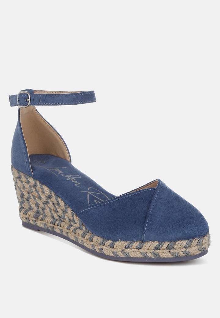 women wedge heel espadrilles sandals#color_navy