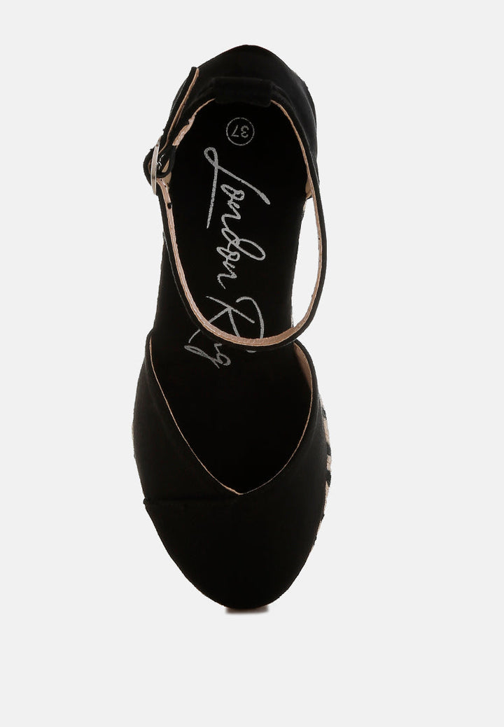 women wedge heel espadrilles sandals#color_black