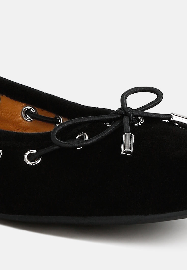 Women Micro Suede Bow Ballerinas