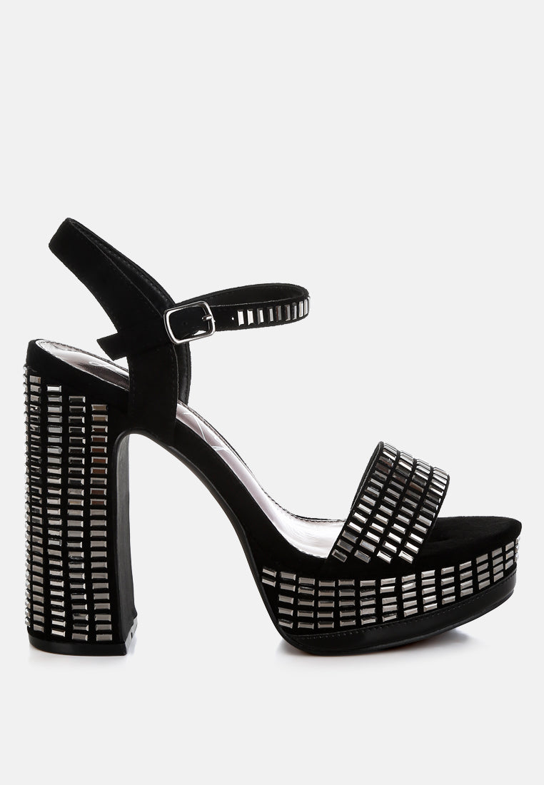 rhinestones embellished ankle strap heels by ruw#color_black