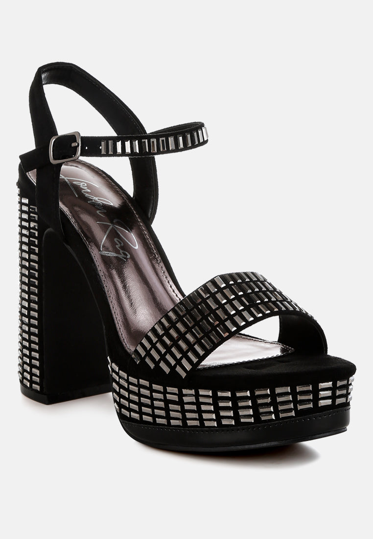 rhinestones embellished ankle strap heels by ruw#color_black