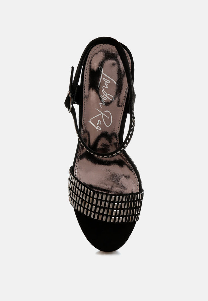 rhinestones embellished ankle strap heels by ruw#color_black