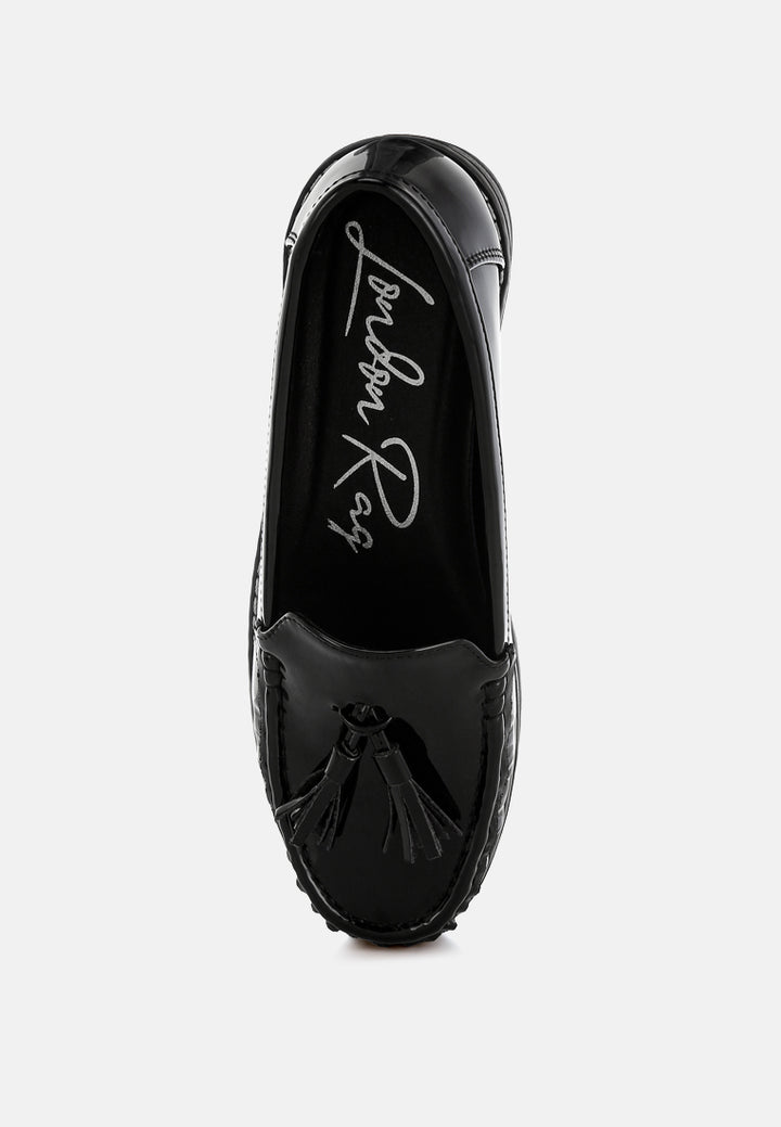 Women Tassel Detail Flatform Loafers