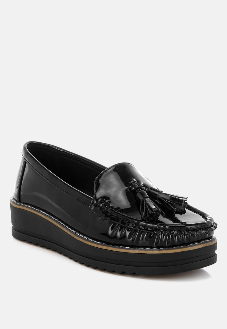 Women Tassel Detail Flatform Loafers